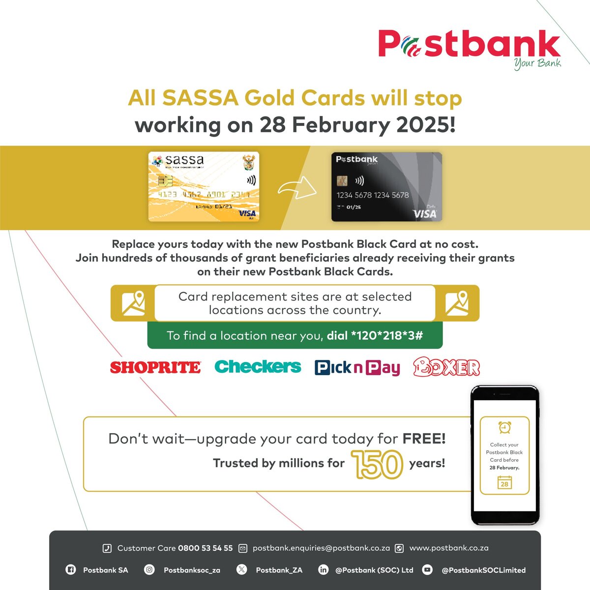 SASSA Postbank card