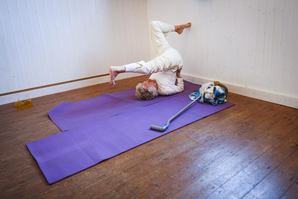 The war veteran celebrated her 100th birthday in October but still teaches yoga to a class of students